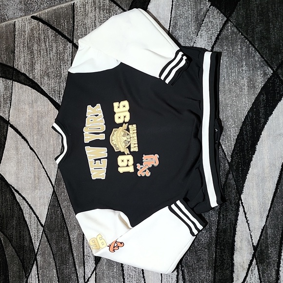 RUE21 NEW YORK 1996 ATHLETIC SNAP-BUTTON FLEECE UNISEX VARSITY JACKET - Picture 11 of 16